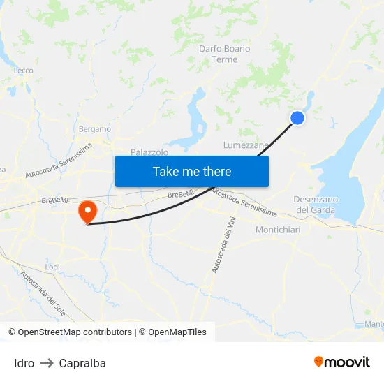 Idro to Capralba map
