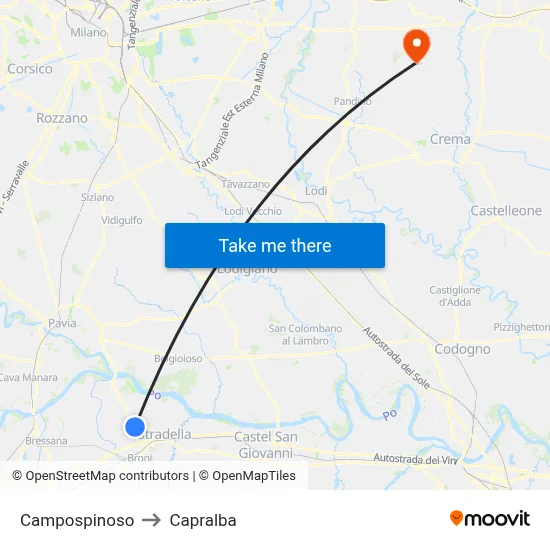 Campospinoso to Capralba map