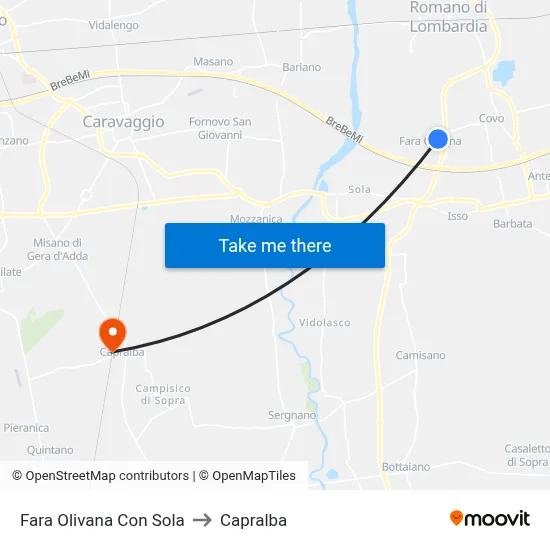 Fara Olivana Con Sola to Capralba map