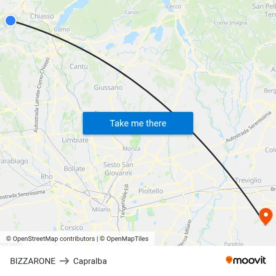 BIZZARONE to Capralba map