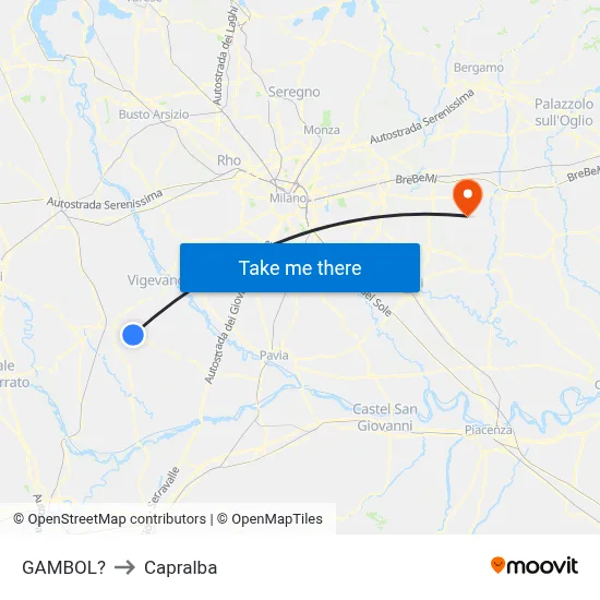 Gambol to Capralba map