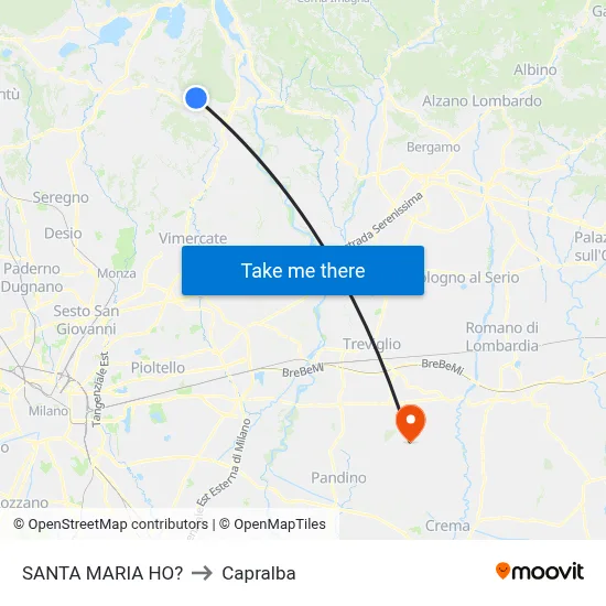 Santa Maria Ho? to Capralba map