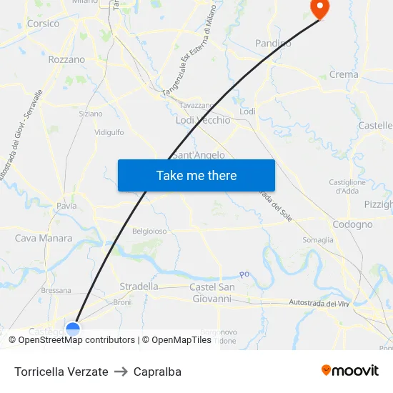 Torricella Verzate to Capralba map
