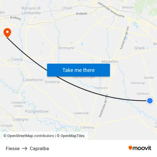 Fiesse to Capralba map