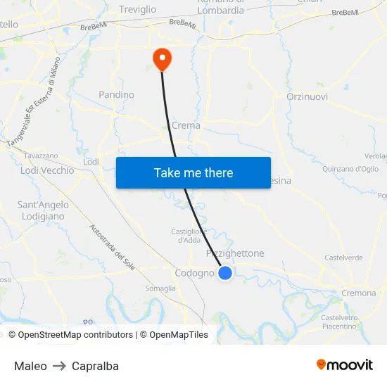 Maleo to Capralba map