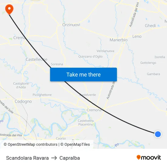 Scandolara Ravara to Capralba map