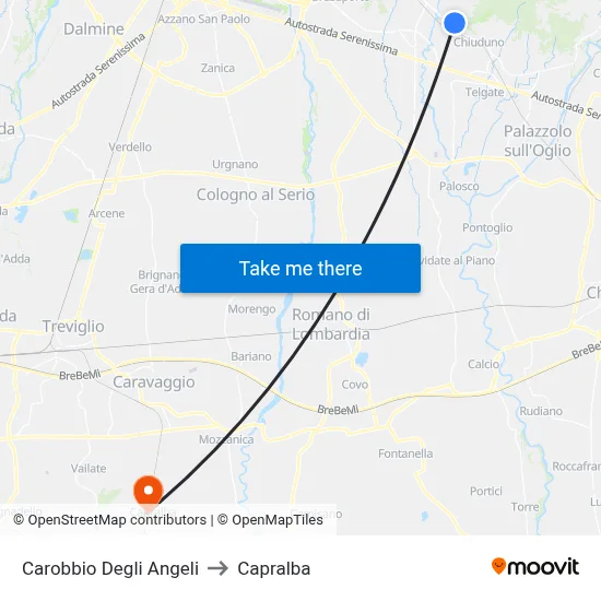 Carobbio Degli Angeli to Capralba map