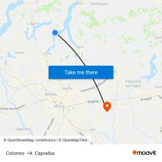 Colonno to Capralba map