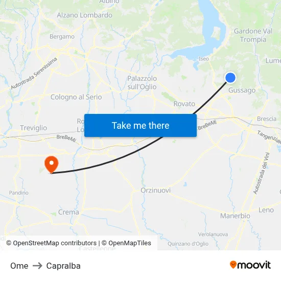 Ome to Capralba map