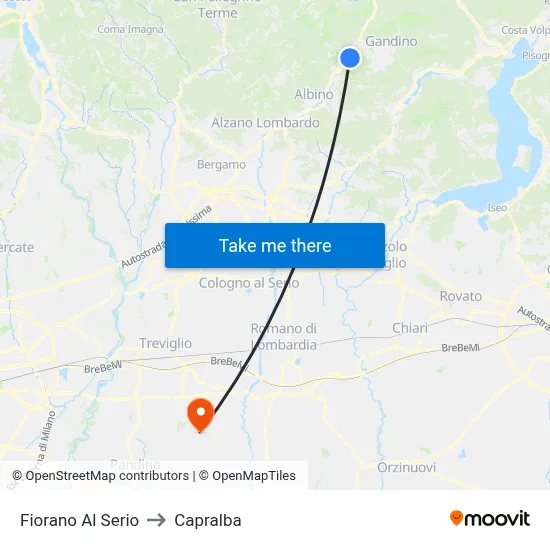 Fiorano al Serio to Capralba map