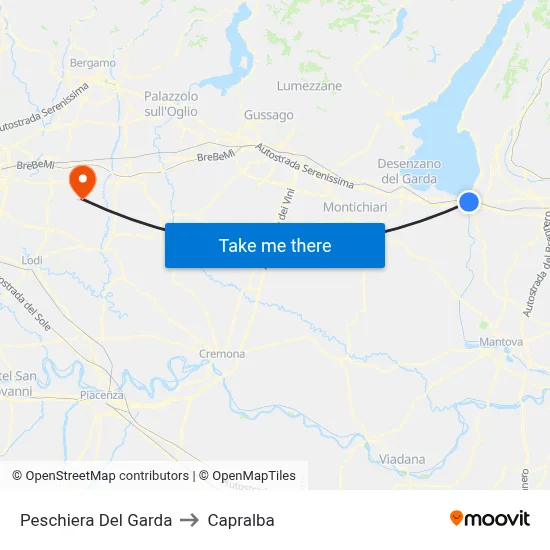 Peschiera Del Garda to Capralba map