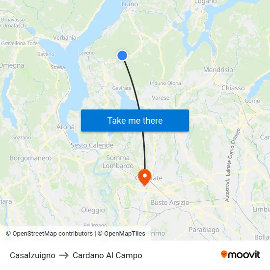 Casalzuigno to Cardano al Campo map