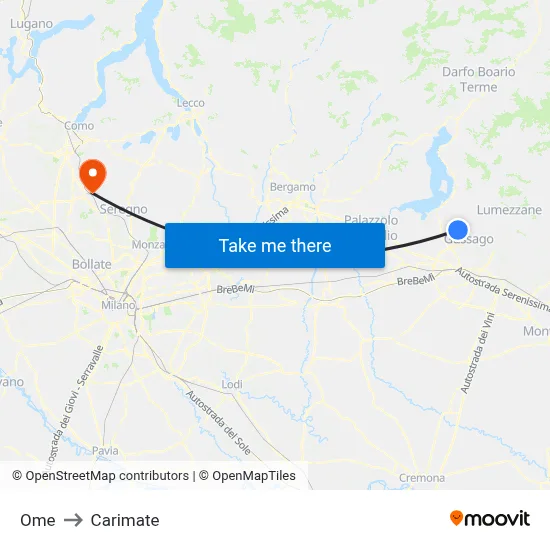 Ome to Carimate map