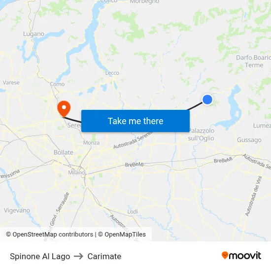 Spinone Al Lago to Carimate map
