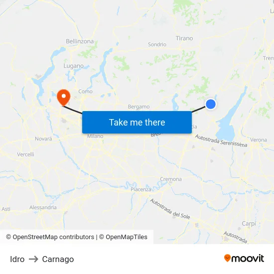 Idro to Carnago map