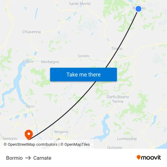 Bormio to Carnate map