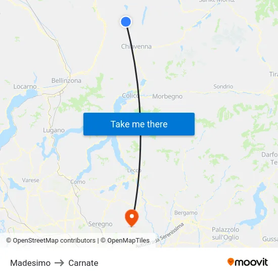 Madesimo to Carnate map