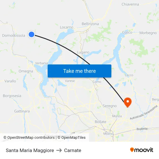 Santa Maria Maggiore to Carnate map