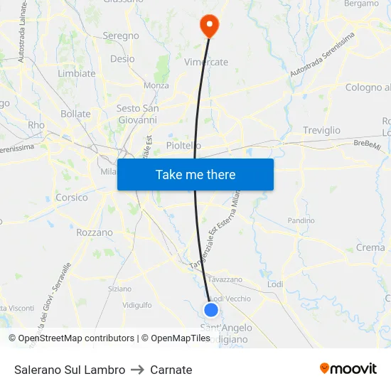 Salerano Sul Lambro to Carnate map