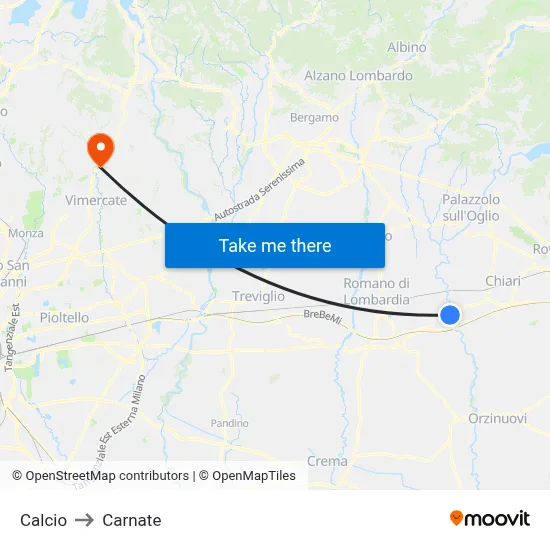 Soccer to Carnate map