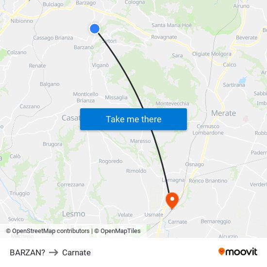 BARZAN? to Carnate map