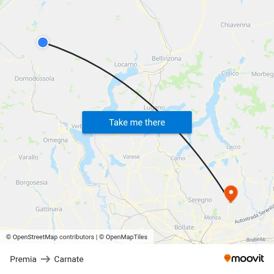 Premia to Carnate map