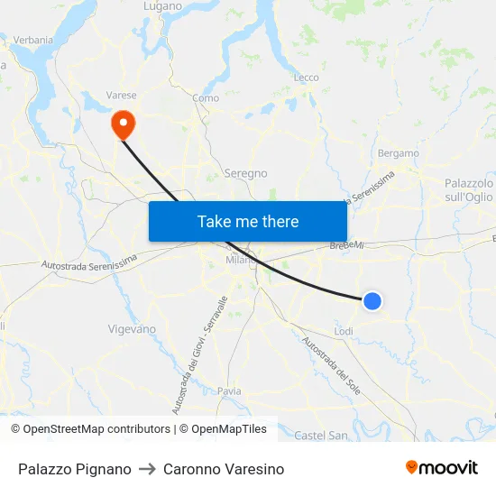 Palazzo Pignano to Caronno Varesino map