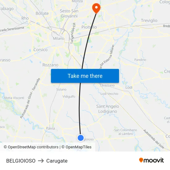 Belgioioso to Carugate map