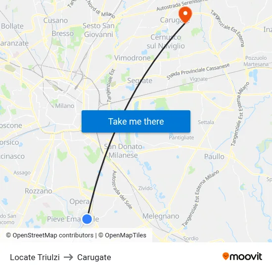 Locate Triulzi to Carugate map