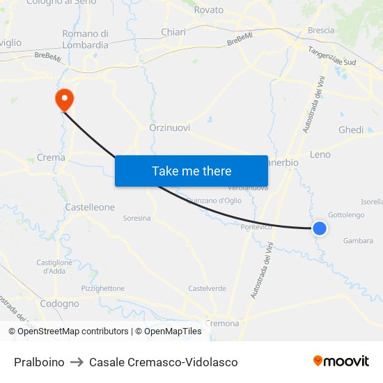 Pralboino to Casale Cremasco-Vidolasco map