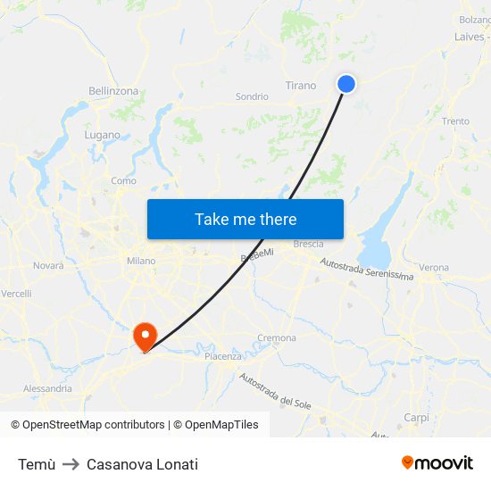 Temù to Casanova Lonati map