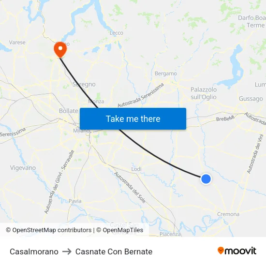 Casalmorano to Casnate Con Bernate map