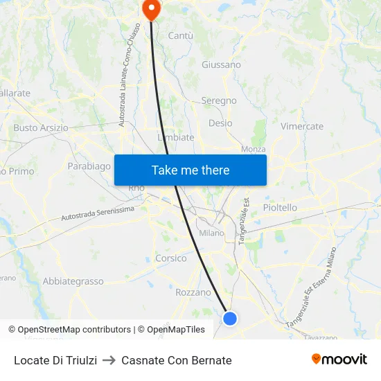 Locate Di Triulzi to Casnate Con Bernate map