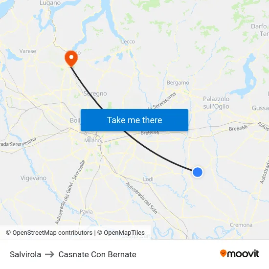 Salvirola to Casnate Con Bernate map