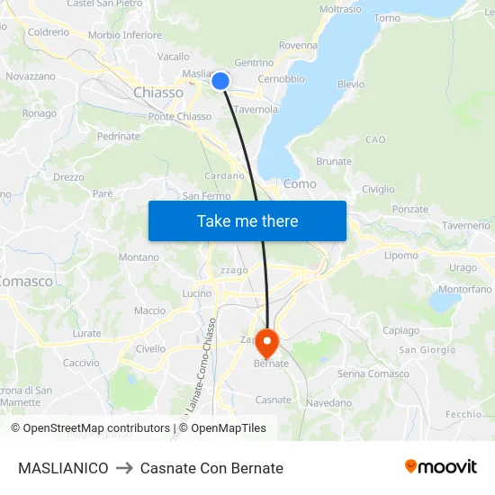 MASLIANICO to Casnate Con Bernate map