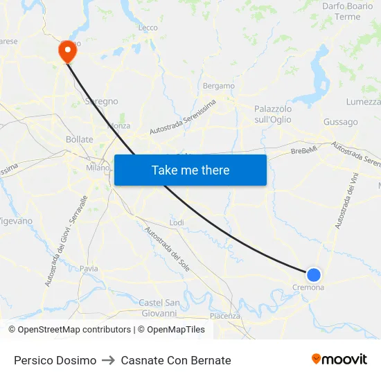 Persico Dosimo to Casnate Con Bernate map