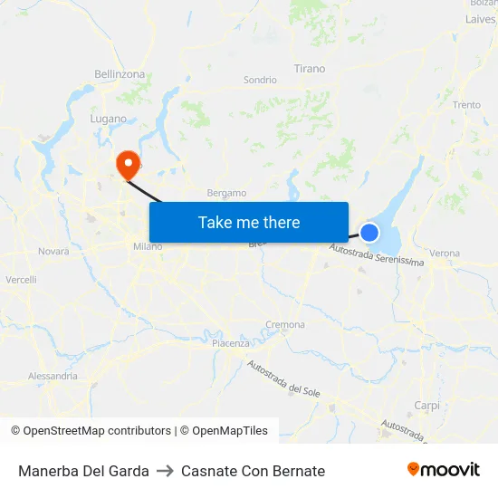 Manerba Del Garda to Casnate Con Bernate map