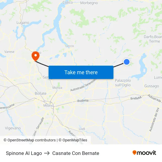 Spinone Al Lago to Casnate Con Bernate map
