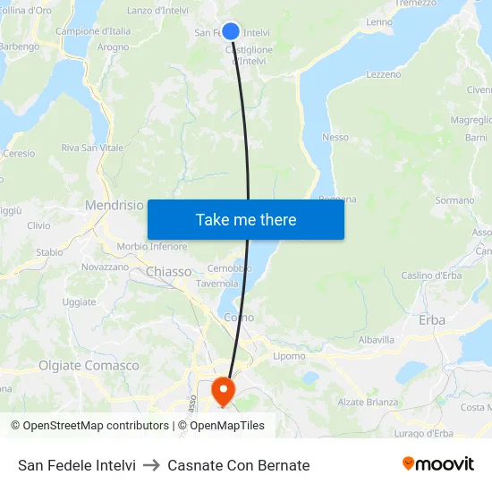 San Fedele Intelvi to Casnate Con Bernate map
