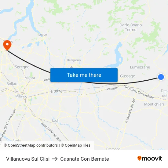 Villanuova Sul Clisi to Casnate Con Bernate map
