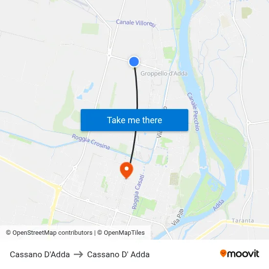 Cassano D'Adda to Cassano D'Adda map