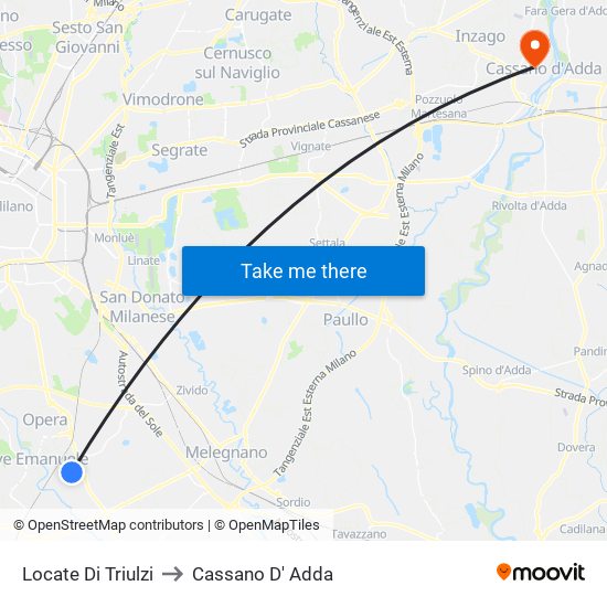Locate Di Triulzi to Cassano D' Adda map