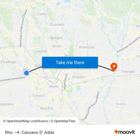 Rho to Cassano D' Adda map