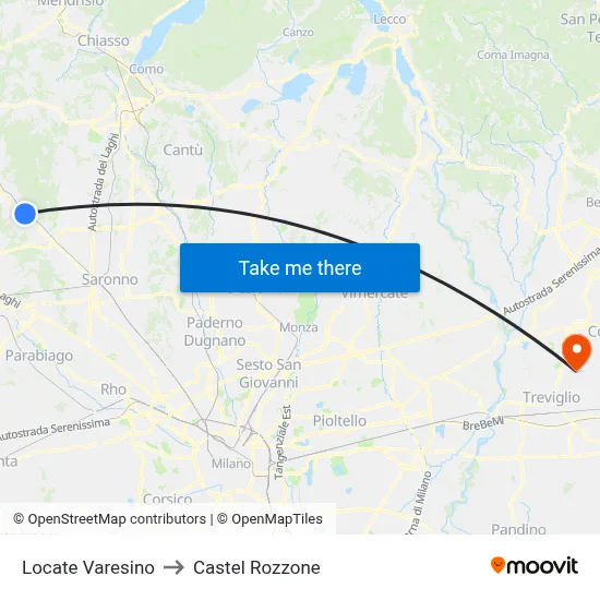 Locate Varesino to Castel Rozzone map