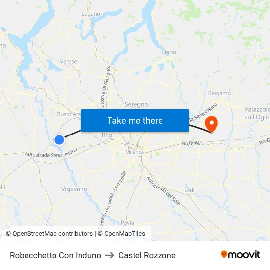 Robecchetto Con Induno to Castel Rozzone map