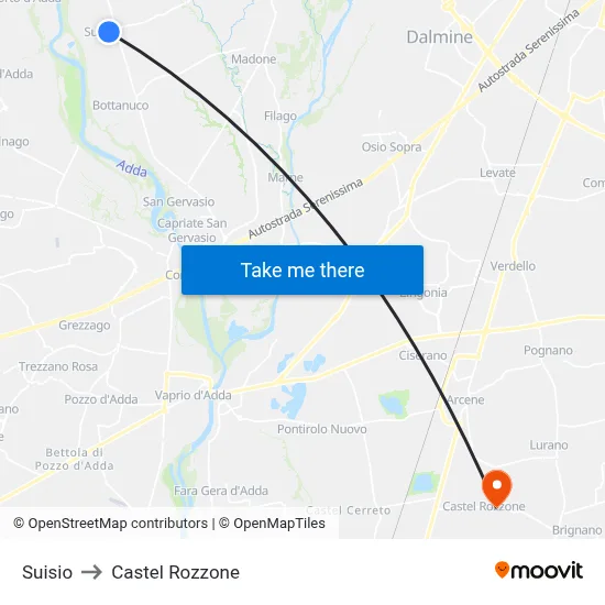 Suisio to Castel Rozzone map