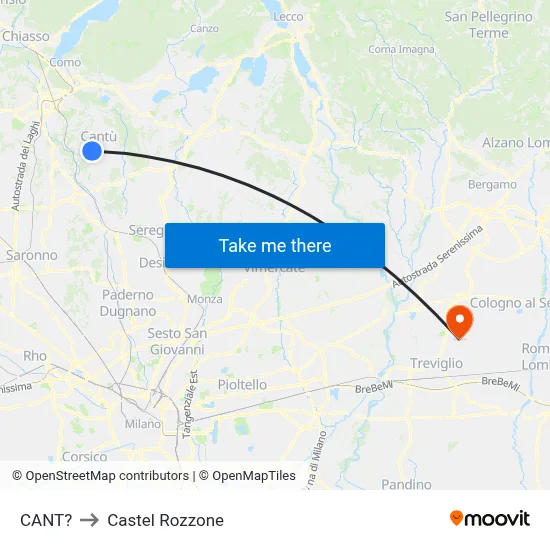 Cant? to Castel Rozzone map