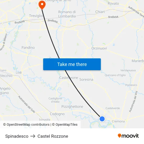 Spinadesco to Castel Rozzone map