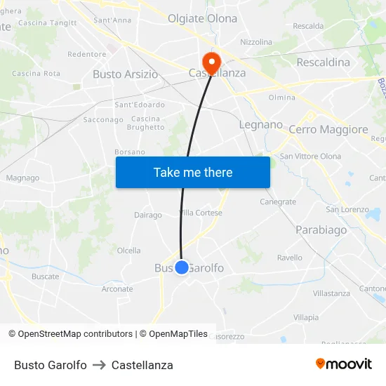 Busto Garolfo to Castellanza map