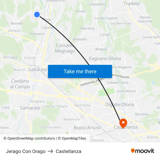 Jerago con Orago to Castellanza map